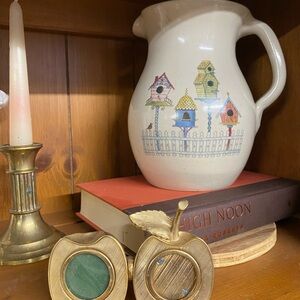 Vintage Ceramic Pitcher with Birdhouse Design